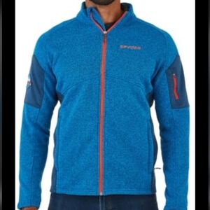 Spyder Mens Empire Full Zip Vibrant Blue Performance Jacket Outdoor Gorpcore Med